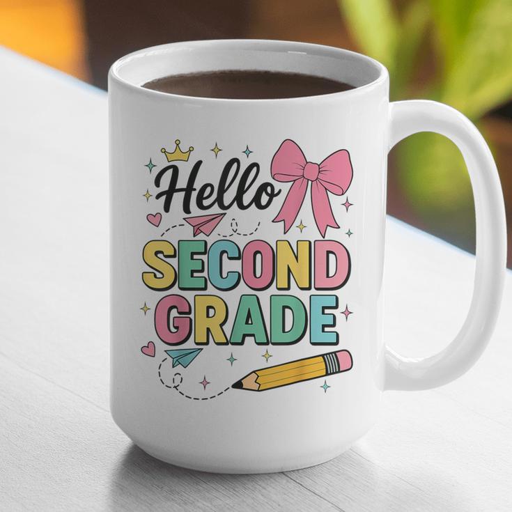 Cute Hello Second Grade Back To School Coquette Teacher Girl Graphic Print Coffee Mug, funny gift