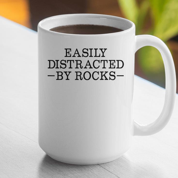 Easily Distracted By Rocks Rock Lover Geology Teacher Graphic Print Coffee Mug, funny gift
