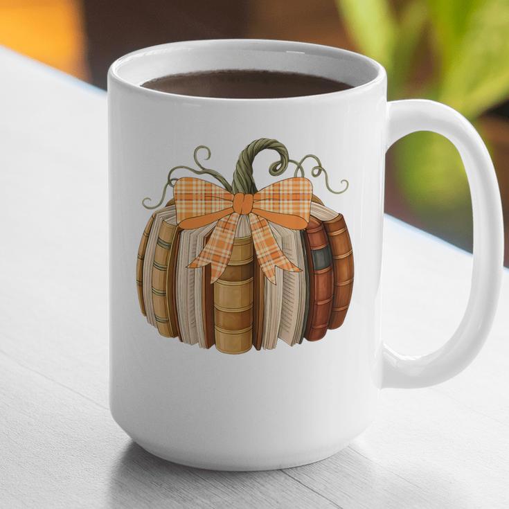Fall Book Pumpkin Halloween Teacher Librarian Thanksgiving Graphic Print Coffee Mug, funny gift