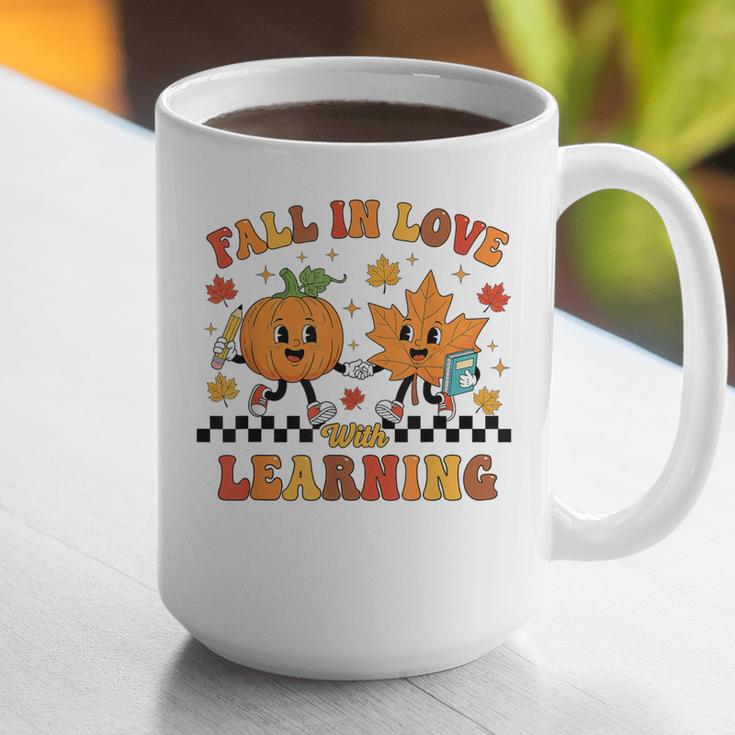 Fall In Love With Learning Teacher Student Autumn Pumpkin Graphic Print Coffee Mug, funny gift