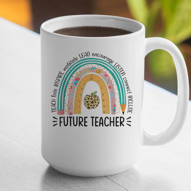 Future Teacher Cute Rainbow Leopard Teacher Outfit For Men Women Girls Kids Graphic Print Coffee Mug, Future Teacher Mugs, funny gift Future Teacher Cute Rainbow Leopard Teacher Outfit For Men Women Girls Kids Graphic Print Coffee Mug, Future Teacher Mugs, funny gift