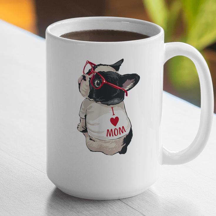 Girls I Heart Mom Love Mama Boston Terrier Dog Lover Graphic Print Coffee Mug, Boston Terrier Mom Mugs, funny gift