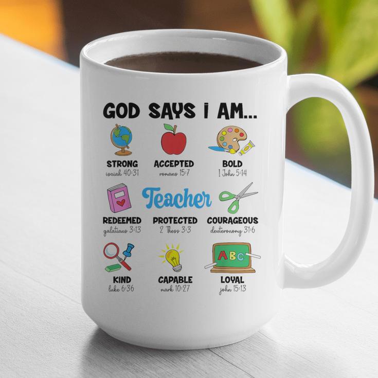God Says Im Teacher Christian Back To School Religious Graphic Print Coffee Mug, funny gift God Says Im Teacher Christian Back To School Religious Graphic Print Coffee Mug, funny gift