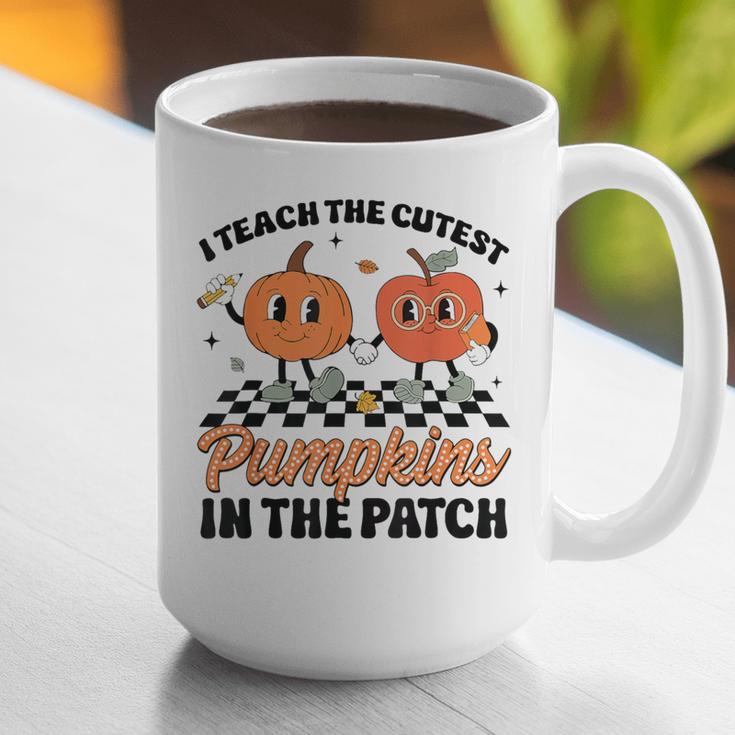 Groovy I Teach The Cutest Pumpkins In The Patch For Teacher Graphic Print Coffee Mug, Groovy Teacher Mugs, funny gift