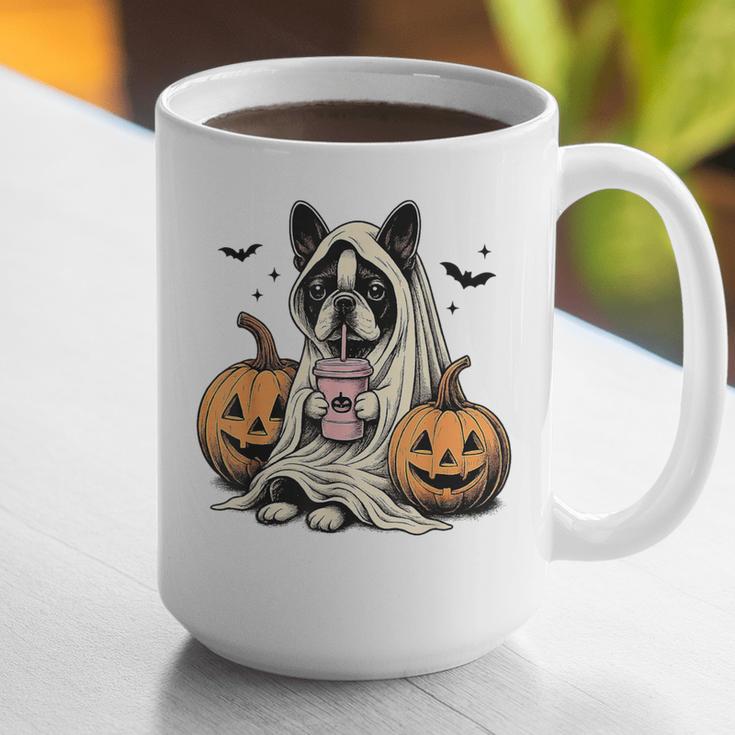 Halloween Boston Terrier Ghost Graphic Print Coffee Mug, Boston Terrier Halloween Mugs, Boston Terrier Ghost Mugs, funny gift