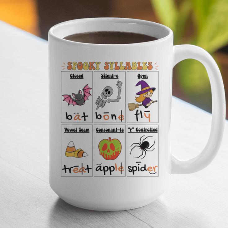 Halloween Reading Spooky Syllables Teacher Vintage Graphic Print Coffee Mug, funny gift Halloween Reading Spooky Syllables Teacher Vintage Graphic Print Coffee Mug, funny gift