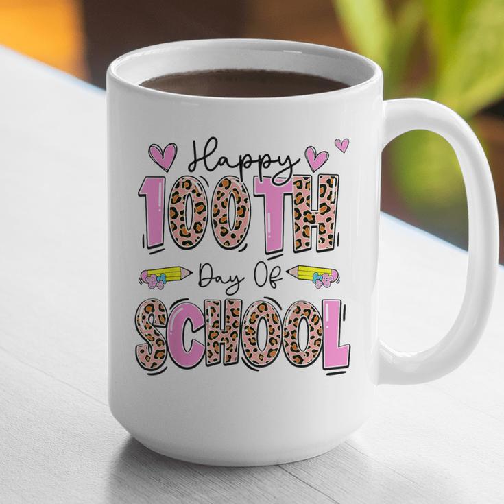 Happy 100th Day Of School Leopard Print Teacher Student Kids Graphic Print Coffee Mug, funny gift Happy 100th Day Of School Leopard Print Teacher Student Kids Graphic Print Coffee Mug, funny gift