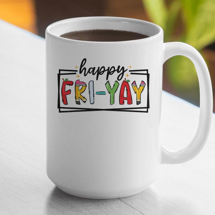 Happy Fri-Yay Friday Lovers Teacher Fri Yay Weekend Graphic Print Coffee Mug, funny gift