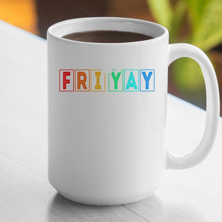 Happy Fri Yay Teacher Friday Graphic Print Coffee Mug, funny gift