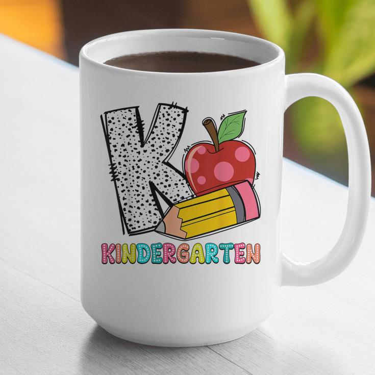 K Is For Kindergarten Teacher Pencil Apple Back To School Graphic Print Coffee Mug, funny gift