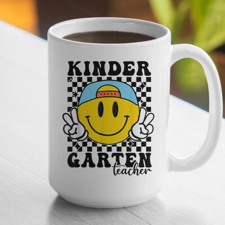 Kindergarten Teacher Hippie Smile Face Back School Graphic Print Coffee Mug, funny gift Kindergarten Teacher Hippie Smile Face Back School Graphic Print Coffee Mug, funny gift