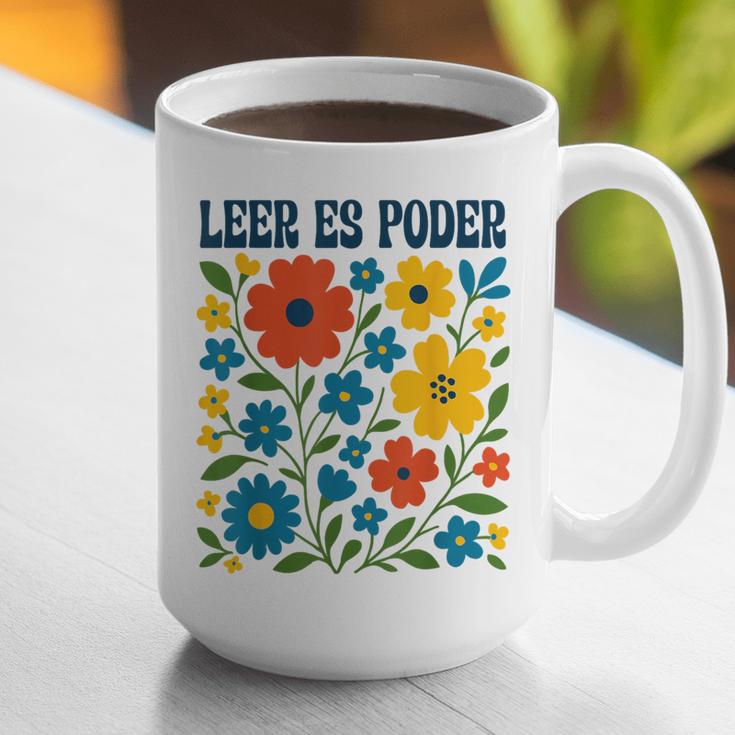 Leer Es Poder Cute Floral Boho Spanish Teacher Reading Graphic Print Coffee Mug, funny gift Leer Es Poder Cute Floral Boho Spanish Teacher Reading Graphic Print Coffee Mug, funny gift