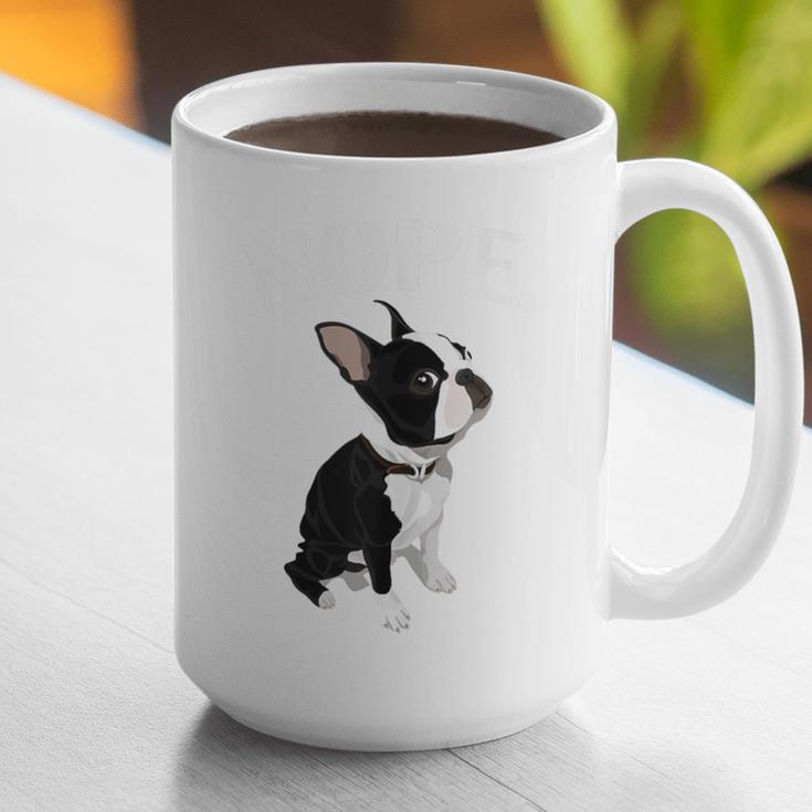 Love NOPE Boston Terrier Dog Lover Graphic Print Coffee Mug, funny gift