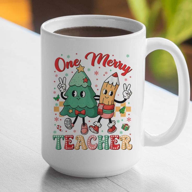 One Merry Teacher Groovy Christmas Tree Pjs Xmas Teacher Graphic Print Coffee Mug, Groovy Teacher Mugs, funny gift One Merry Teacher Groovy Christmas Tree Pjs Xmas Teacher Graphic Print Coffee Mug, Groovy Teacher Mugs, funny gift