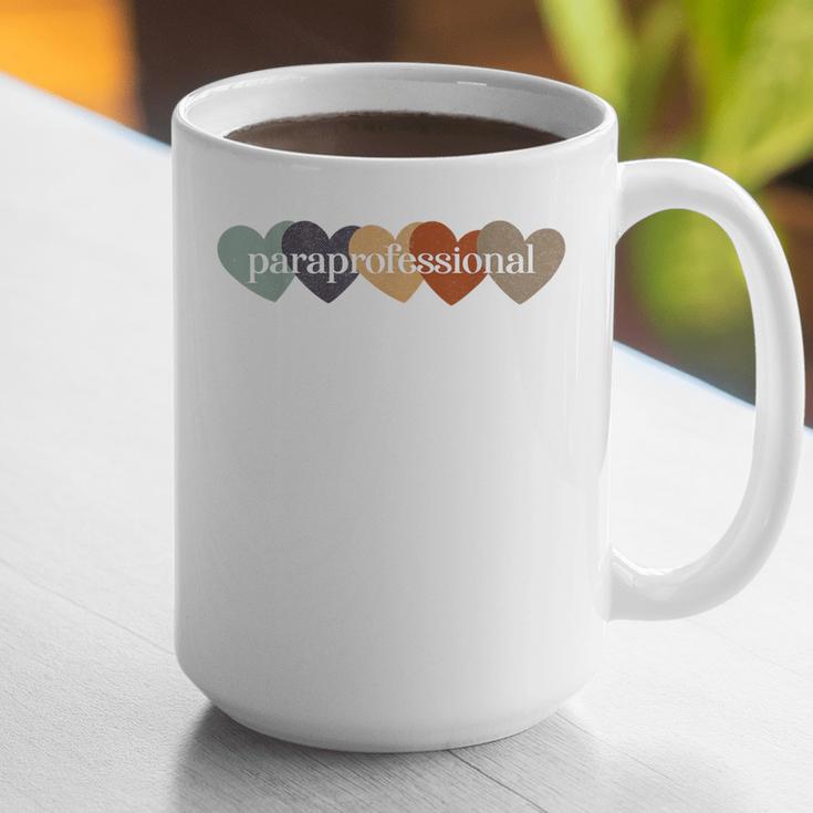 Paraprofessional Teacher Hearts Back To School Teach Rainbow Men Women Kids Graphic Print Coffee Mug, funny gift