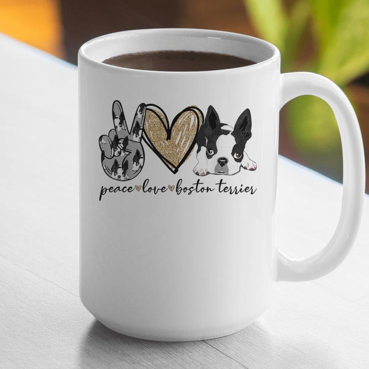 Peace Love Boston Terrier Boston Terrier Lover Dog Mom Graphic Print Coffee Mug, Boston Terrier Mom Mugs, funny gift