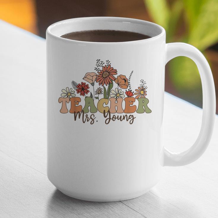 Personalized Name Teacher Mrs Young Back To School Custom Graphic Print Coffee Mug, funny gift