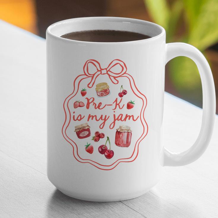 Preschool Pre-K Is My Jam Strawberry Girl Teacher Kids Graphic Print Coffee Mug, funny gift