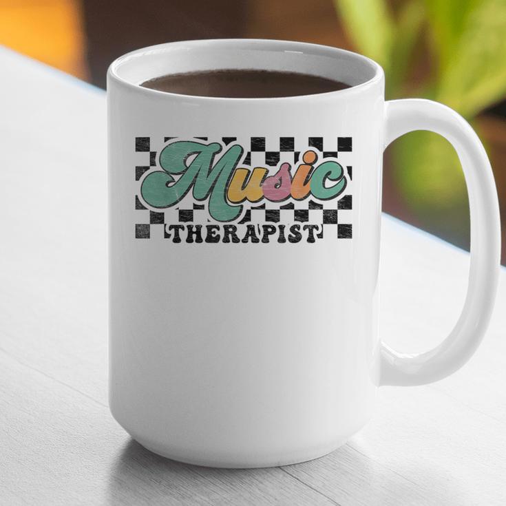 Retro Checkered Music Therapist Squad Music Therapy Teacher For Men Women Graphic Print Coffee Mug, funny gift Retro Checkered Music Therapist Squad Music Therapy Teacher For Men Women Graphic Print Coffee Mug, funny gift