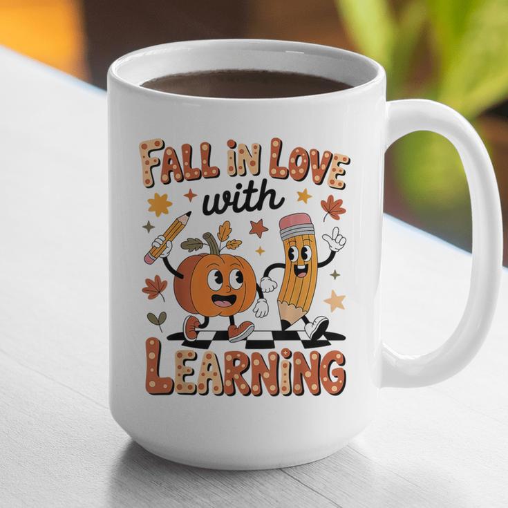 Retro Fall In Love With Learning Autumn Pumpkin Teacher Kids Graphic Print Coffee Mug, funny gift Retro Fall In Love With Learning Autumn Pumpkin Teacher Kids Graphic Print Coffee Mug, funny gift
