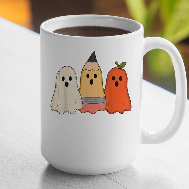 Retro Pencil Ghost Boo Spooky Teacher Halloween Costume Graphic Print Coffee Mug, funny gift