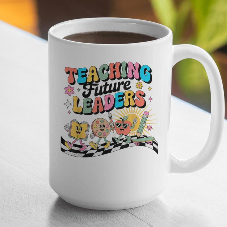 Retro Teaching Future Leaders Groovy Teacher Back To School Graphic Print Coffee Mug, Groovy Teacher Mugs, Future Teacher Mugs, funny gift