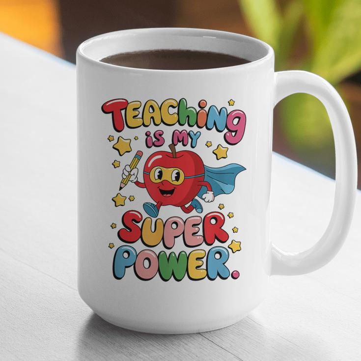 Retro Teaching Is My Superpower Apple Teacher Appreciation Graphic Print Coffee Mug, funny gift Retro Teaching Is My Superpower Apple Teacher Appreciation Graphic Print Coffee Mug, funny gift