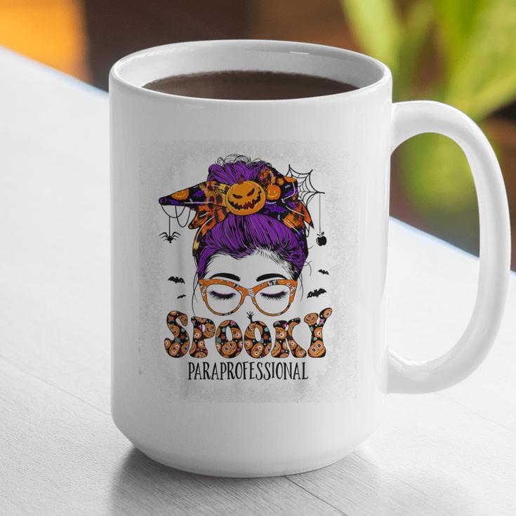 Spooky Paraprofessional Life Halloween Messy Bun Teacher For Men Women Graphic Print Coffee Mug, funny gift Spooky Paraprofessional Life Halloween Messy Bun Teacher For Men Women Graphic Print Coffee Mug, funny gift