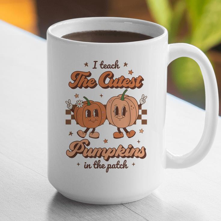 I Teach The Cutest Pumpkins In The Patch Retro Teacher Fall Graphic Print Coffee Mug, funny gift