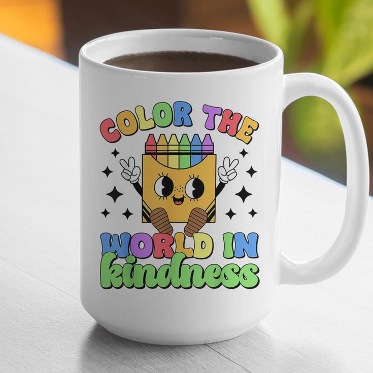 Teacher Back To School Color In Kindness Crayon Pencil Graphic Print Coffee Mug, funny gift