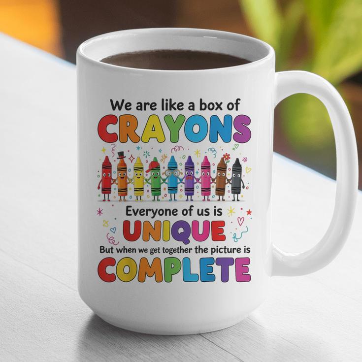 Teacher We Are Like a Box Of Crayons Back To School Graphic Print Coffee Mug, funny gift
