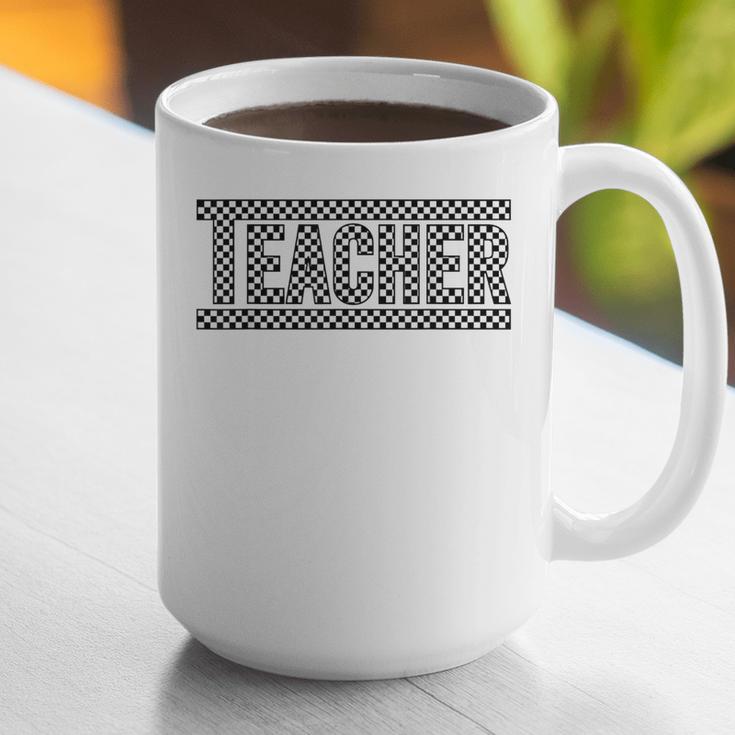 Teacher Checkered Racing Teacher Appreciation Men Women Graphic Print Coffee Mug, funny gift