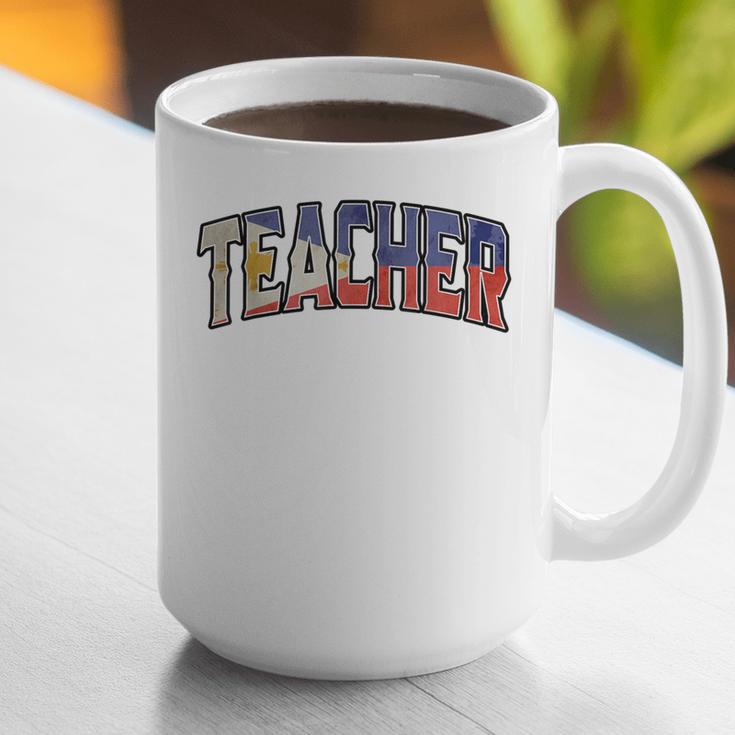 Teacher Filipino Vintage Heritage DNA Flag Graphic Print Coffee Mug, funny gift