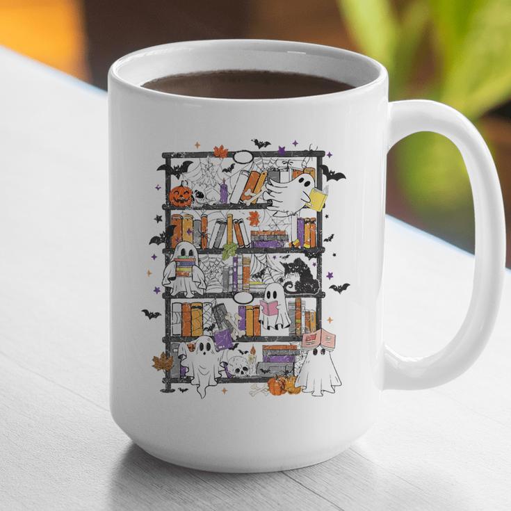Teacher Library Ghost Reading Book Halloween Cat Graphic Print Coffee Mug, funny gift Teacher Library Ghost Reading Book Halloween Cat Graphic Print Coffee Mug, funny gift