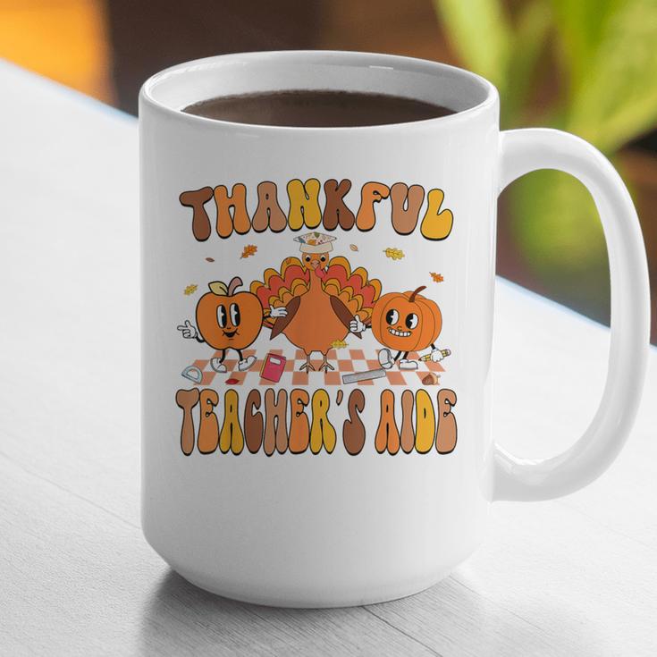 Thankful Teacher's Aide Thanksgiving Autumn Fall Women Men Graphic Print Coffee Mug, funny gift