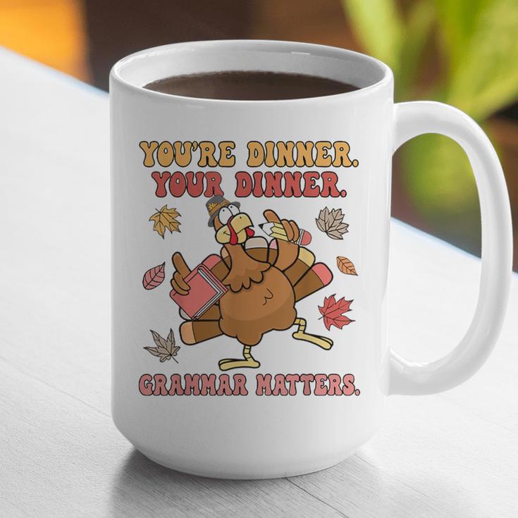 Thanksgiving Grammar Thankful English Teacher Fall Turkey Graphic Print Coffee Mug, English Teacher Mugs, funny gift
