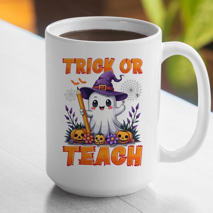 Trick Or Teach Teacher Halloween Ghost Pencil Floral Graphic Print Coffee Mug, funny gift Trick Or Teach Teacher Halloween Ghost Pencil Floral Graphic Print Coffee Mug, funny gift