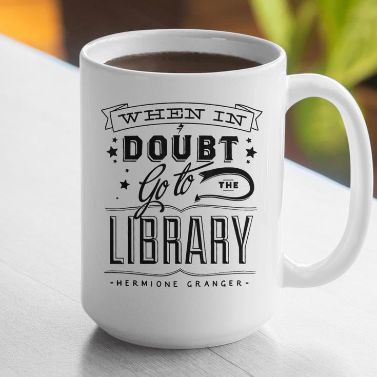 When In Doubt Go To The Library Teacher Vintage Book Lovers Graphic Print Coffee Mug, funny gift When In Doubt Go To The Library Teacher Vintage Book Lovers Graphic Print Coffee Mug, funny gift