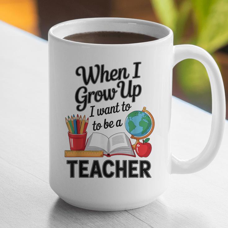 When I Grow Up I Want To Be Teacher Kids Graphic Print Coffee Mug, funny gift