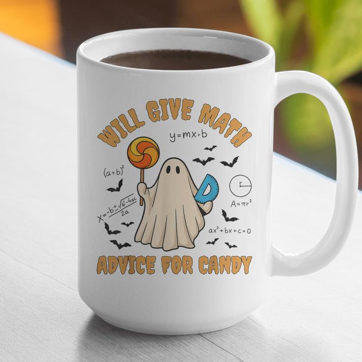 Will Give Math Advice For Candy Math Ghost Teacher Halloween Graphic Print Coffee Mug, funny gift