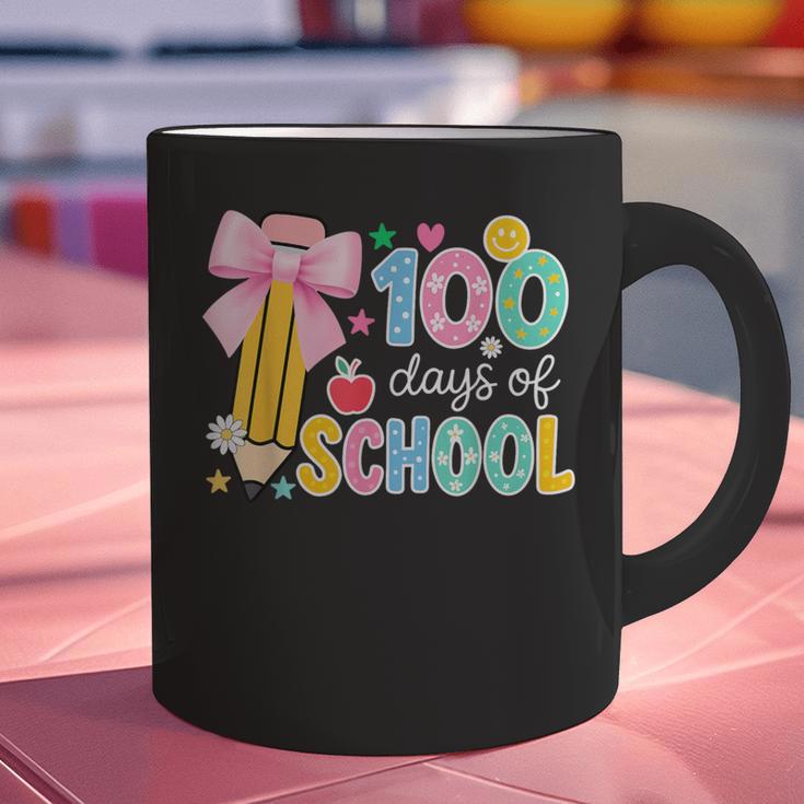 100 Days Of School Preppy 100th Day Of School Teachers Girls Graphic Print Coffee Mug, gift for family, gift for coworker