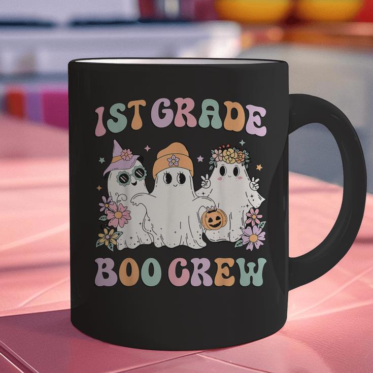 1st Grade Boo Crew Groovy Halloween Floral Ghost Kid Teacher Graphic Print Coffee Mug, Groovy Teacher Mugs, gift for family, gift for coworker 1st Grade Boo Crew Groovy Halloween Floral Ghost Kid Teacher Graphic Print Coffee Mug, Groovy Teacher Mugs, gift for family, gift for coworker