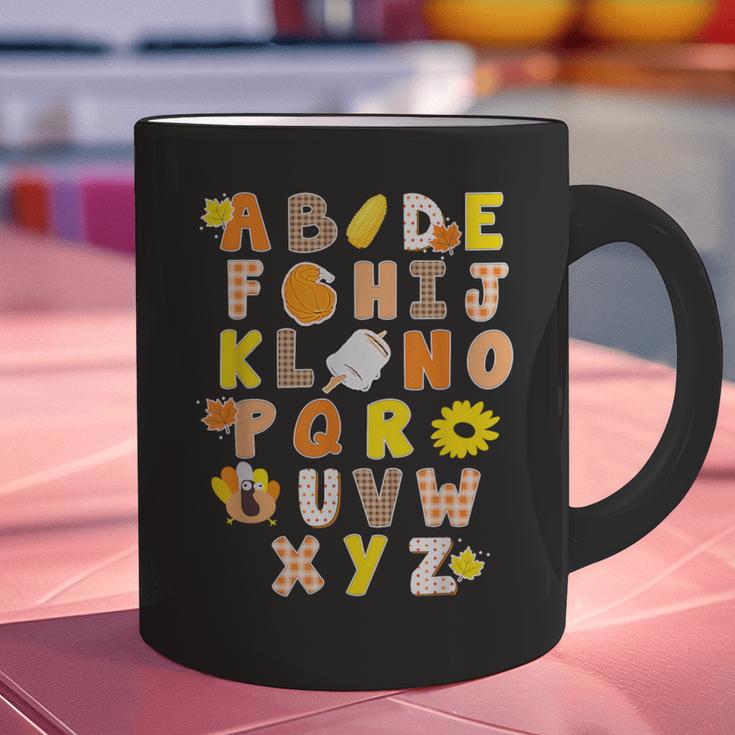 Alphabet Turkey Thanksgiving Costume Preschool Teacher Men Women Graphic Print Coffee Mug, gift for family, gift for coworker Alphabet Turkey Thanksgiving Costume Preschool Teacher Men Women Graphic Print Coffee Mug, gift for family, gift for coworker