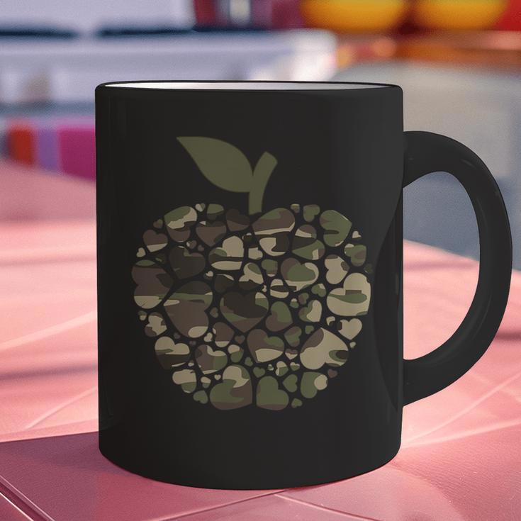 Apple Hearts Teacher Camouflage Clothing School Camo Apple For Men Women Girls Kids Graphic Print Coffee Mug, gift for family, gift for coworker