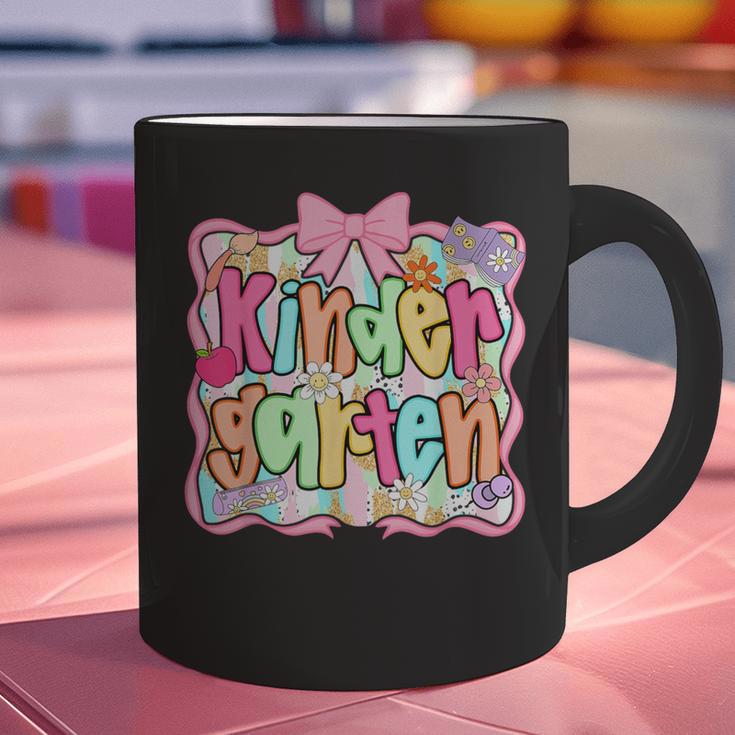 Back To School Kindergarten Preppy Teacher Girl Graphic Print Coffee Mug, gift for family, gift for coworker
