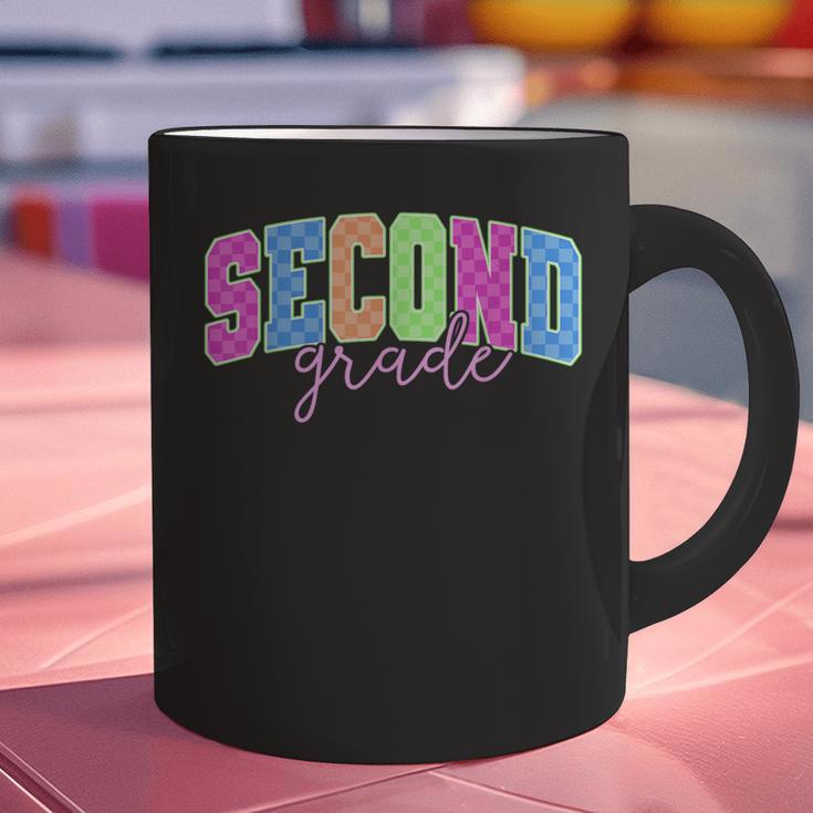 Back To School Neon Checkered Second Grade Colorful Teacher Graphic Print Coffee Mug, gift for family, gift for coworker Back To School Neon Checkered Second Grade Colorful Teacher Graphic Print Coffee Mug, gift for family, gift for coworker