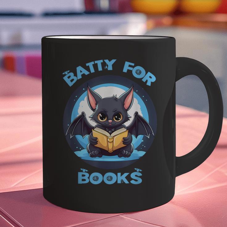 Batty About Books Lover Teacher Librarian Bookish Halloween For Men Women Kids Graphic Print Coffee Mug, gift for family, gift for coworker