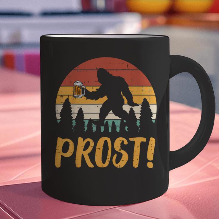 Bigfoot Sasquatch Prost Retro Bavarian Oktoberfest Men Women Graphic Print Coffee Mug, gift for family, gift for coworker