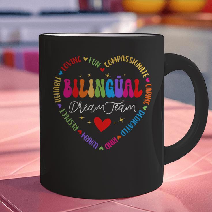 Bilingues Dream Team Dual Language Bilingual Crew Teacher Graphic Print Coffee Mug, gift for family, gift for coworker