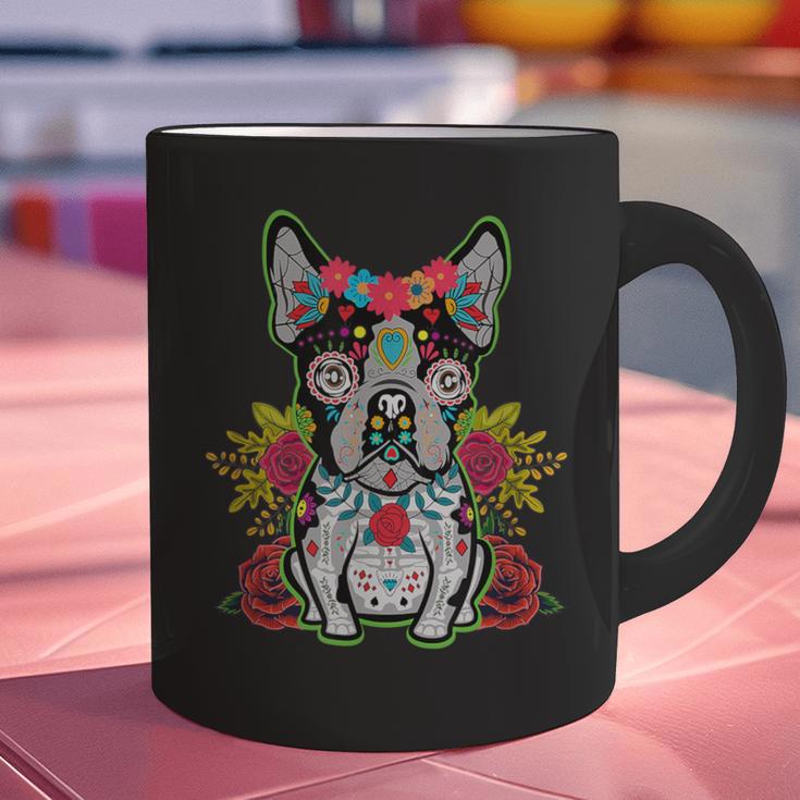Boston Terrier Dia De Los Muertos Day Of The Dead Dog Skull For Men Women Kids Graphic Print Coffee Mug, gift for family, gift for coworker